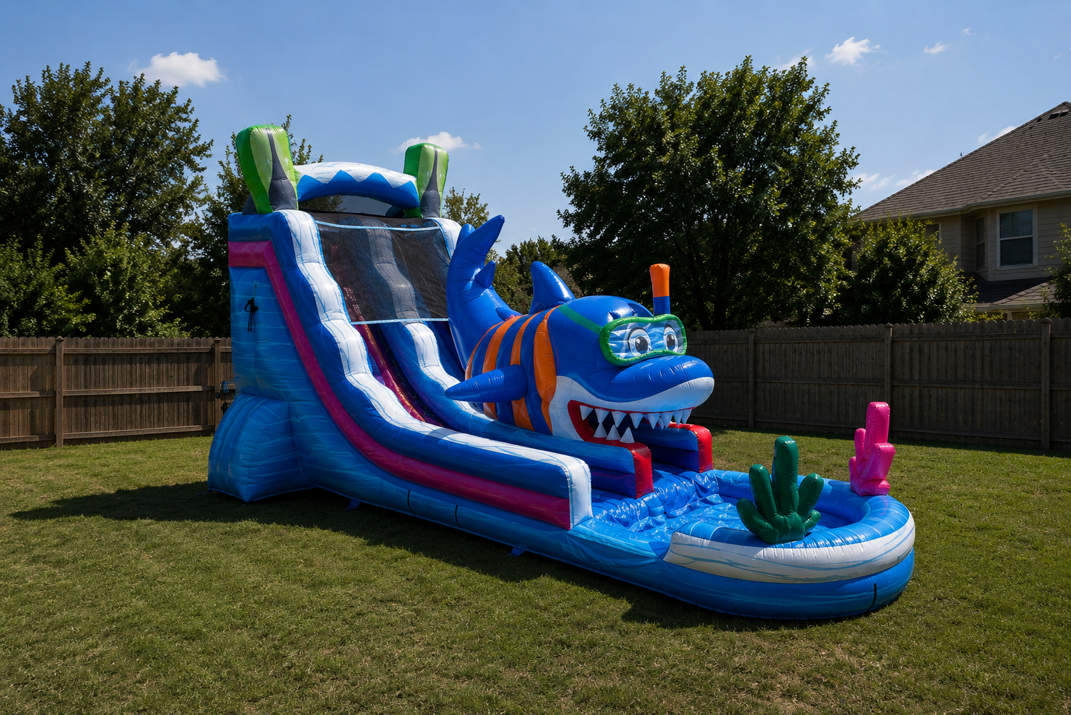 20ft Shark Attack Water Slide