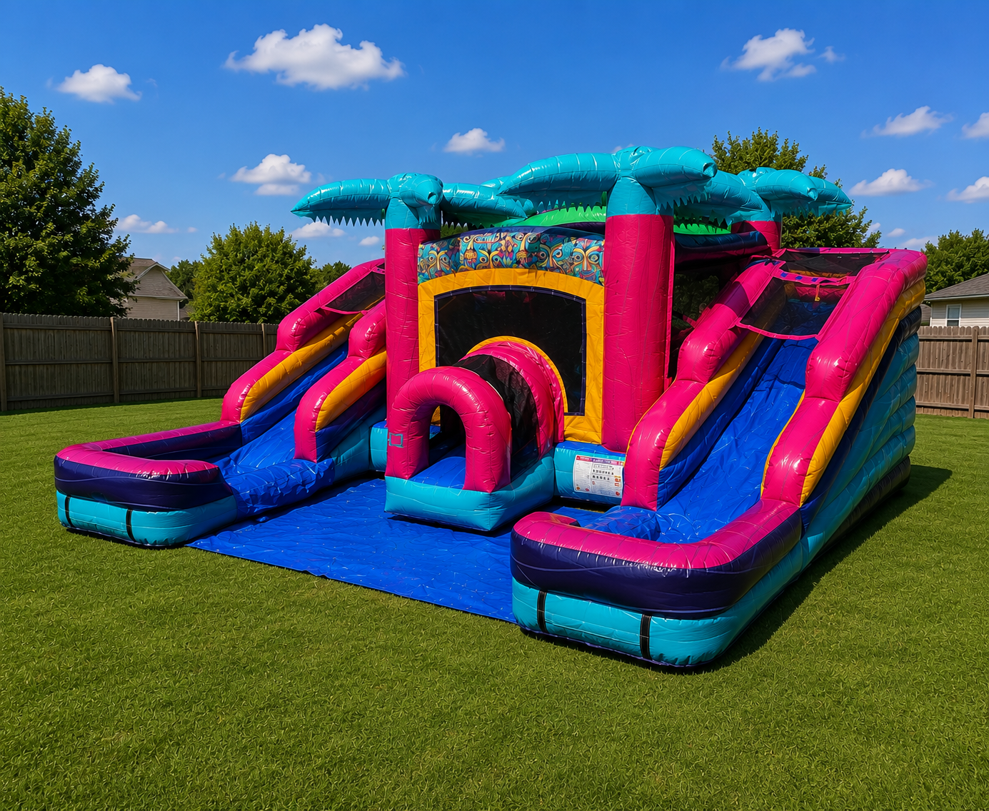 Tropical Palm Paradise Combo Bounce House