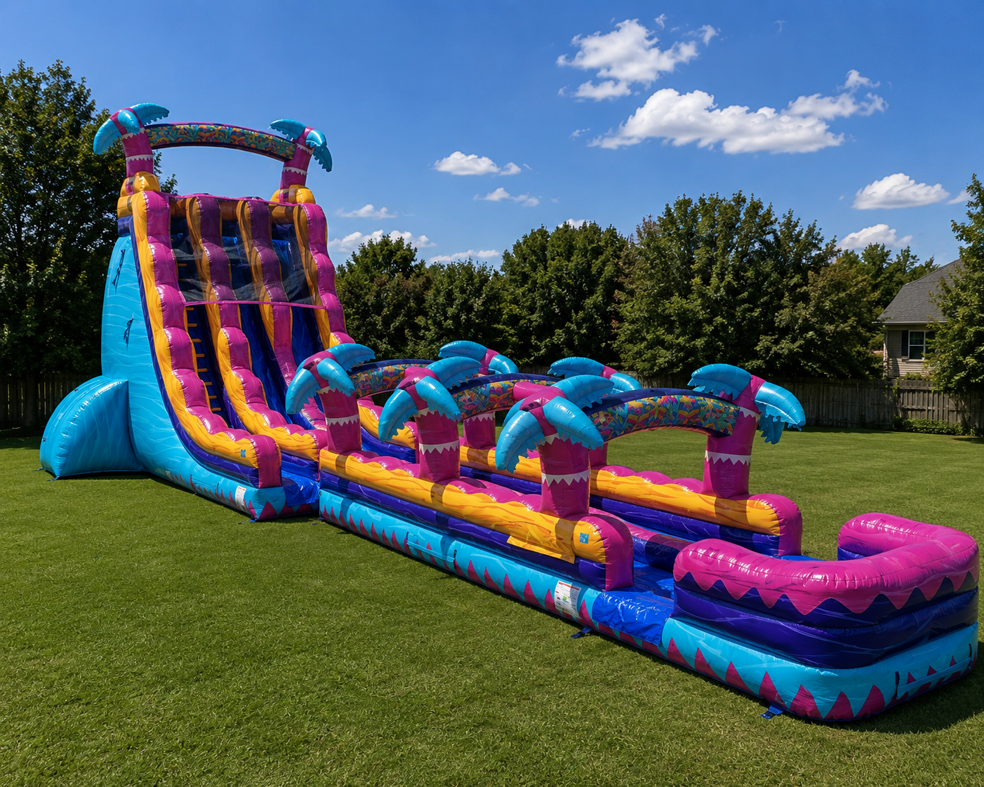22ft Pink Palm Run Slip & Slide