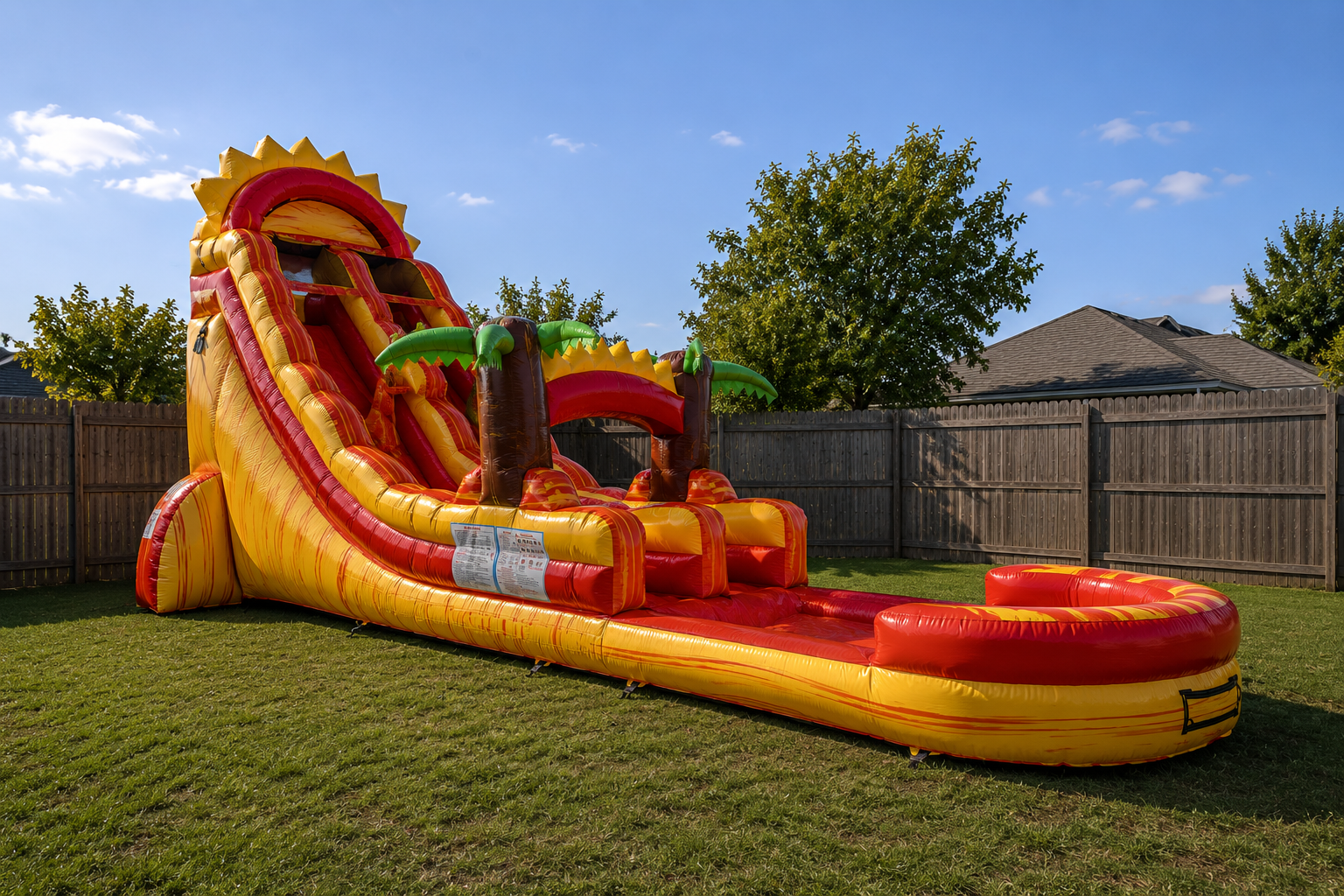 20ft Sun Fire Palm Water Slide
