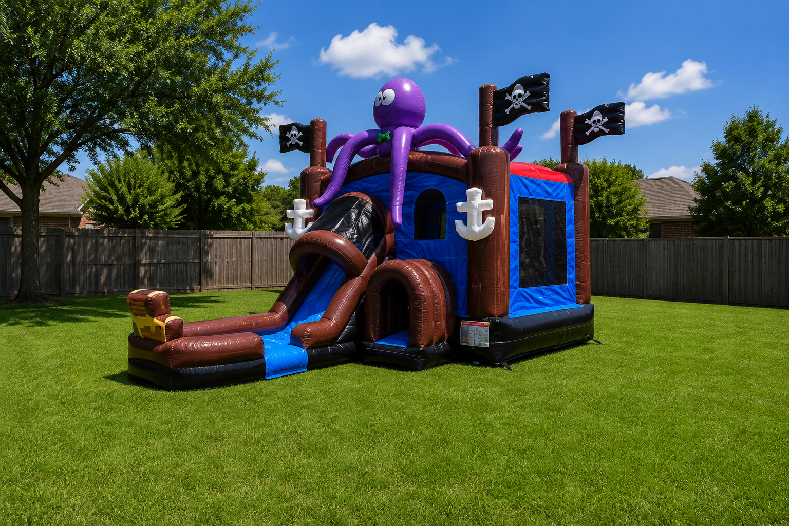 Pirate Ship Octopus Combo Bounce House