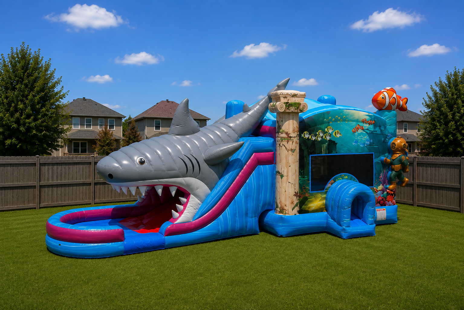Shark Ocean Combo Bounce House
