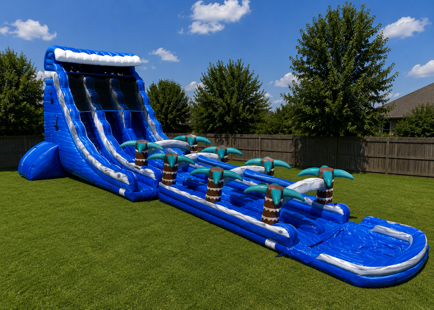 23ft Blue Palm Run Slip & Slide